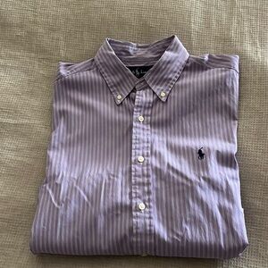 Ralph Lauren men’s dress shirt, 16” 34/35, lavender pinstripe